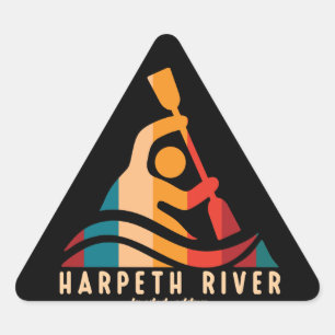 Retro Harpeth River Kayaking Triangle Sticker