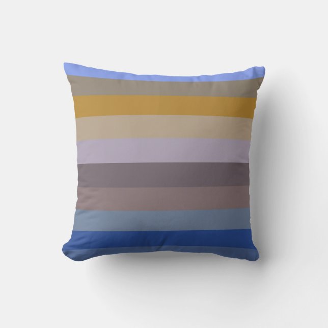 Retro Harvest Stripe Pattern Cushion (Front)