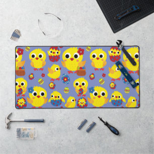 Retro Hatch Easter Eggs Desk Mat