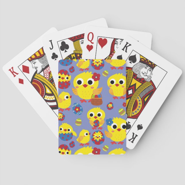 Retro Hatch Easter Eggs Playing Cards (Back)