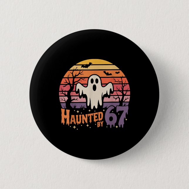 Retro Haunted Meme 67 Six Seven 6 7  Cm Round Badge (Front)