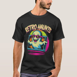 Retro Haunts 80s Ghost Shirt   Funny Vaporwave Hal