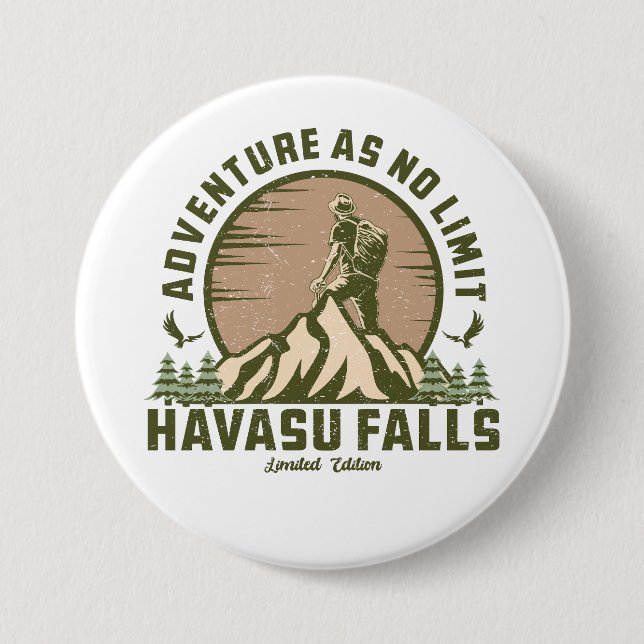 Retro Havasu Falls Hike Sunset 7.5 Cm Round Badge (Front)