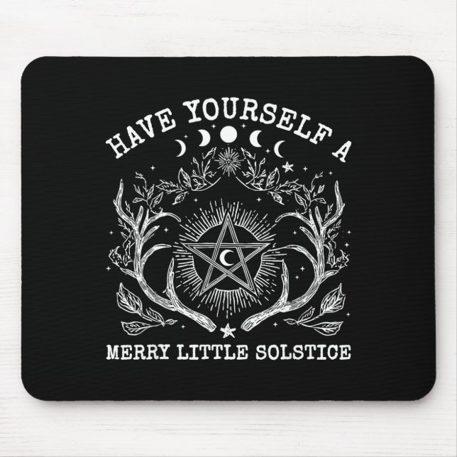 Retro Have Yourself A Merry Little Solstice Yule C Mouse Pad (Front)