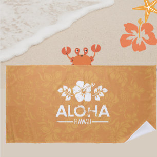 Retro Hawaii Aloha Beach Towel