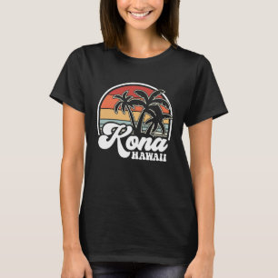 Retro Hawaii Kona Hawaiian Beach Palm Trees T-Shirt