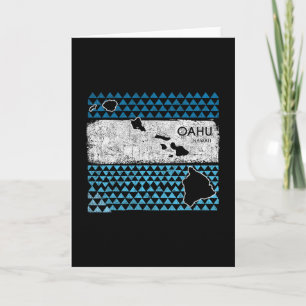 Retro Hawaiian Island Oahu Hawaii Volcano Vacation Card