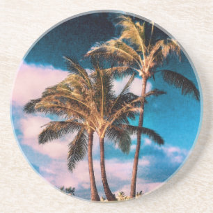 Retro Hawaiian Palm Trees Customised Palms Coaster