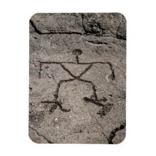 Retro Hawaiian Petroglyph - Vintage Petroglyphs Magnet