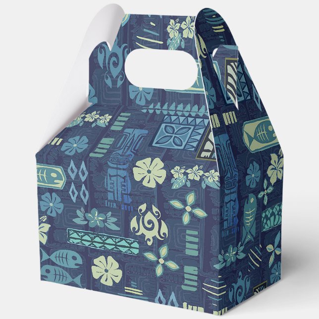 Retro Hawaiian Tiki Icons Favour Box (Front)
