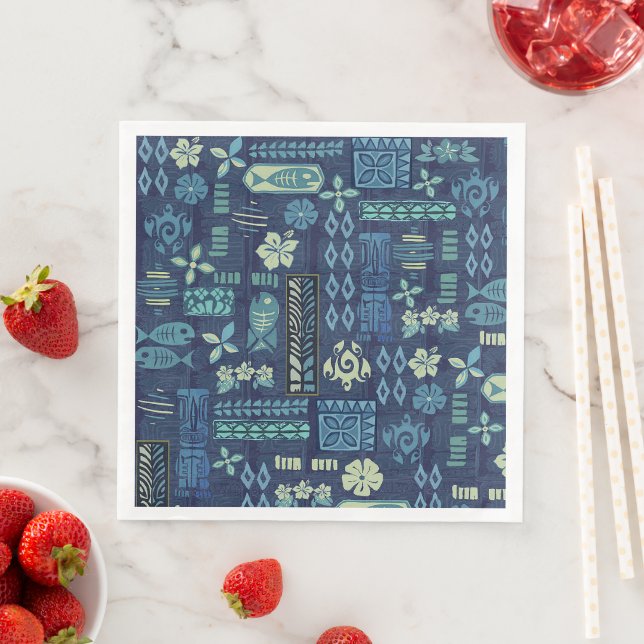 Retro Hawaiian Tiki Napkin (Insitu)