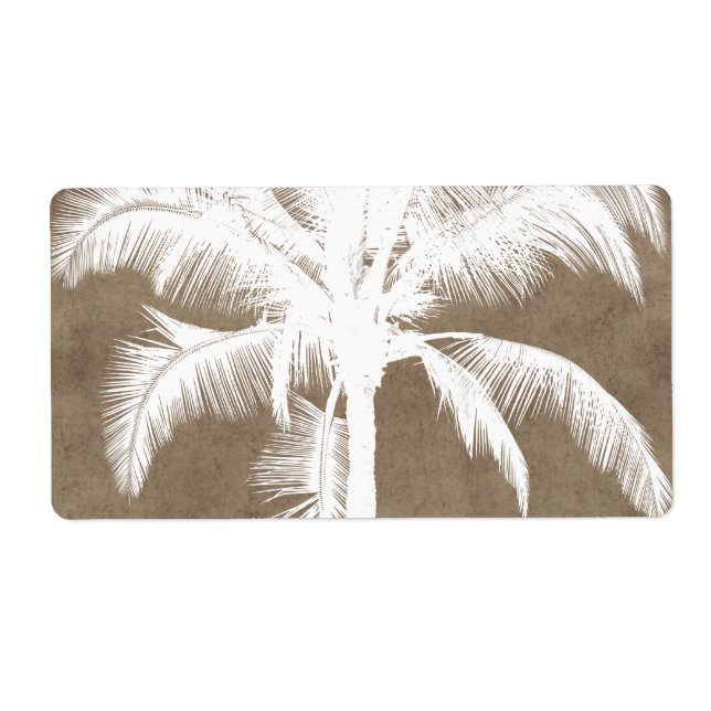 Retro Hawaiian Tropical Palm Tree Silhouette White (Front)