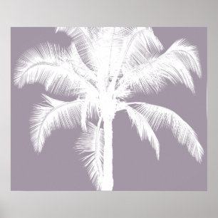 Retro Hawaiian Tropical Palm Tree Vintage Purple Poster