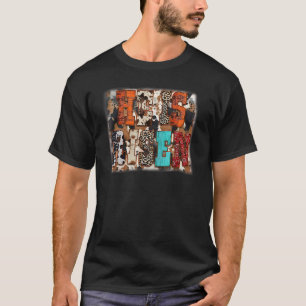 Retro He Is Risen Leopard Cowhide Western Christia T-Shirt
