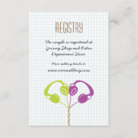 Retro Headphones Heart Music Wedding Purple Lime