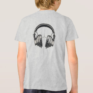 Retro Headphones Line Art T-Shirt – Music Lover Gi Tri-Blend Shirt