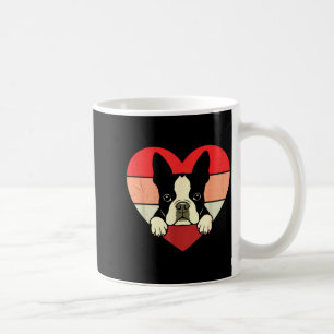 Retro Heart Boston Terrier Dog Vintage Valentine W Coffee Mug