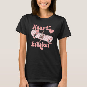 Retro Heart Breaker Skateboard Lightning Bolt Vale T-Shirt