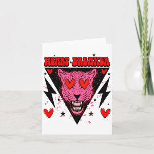Retro Heart Breaker Valentines Day Tiger Love Card