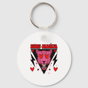 Retro Heart Breaker Valentines Day Tiger Love  Key Ring