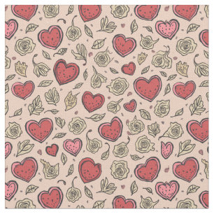 Retro heart fabric