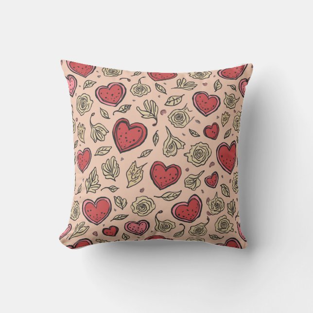 Retro Heart pillow cushion (Edit) (Front)
