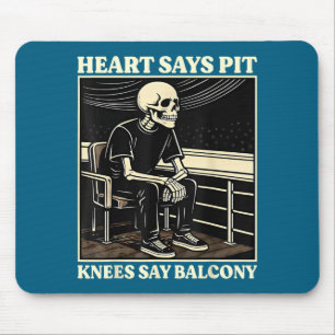 Retro Heart Says Pit Knees Design Mouse Pad