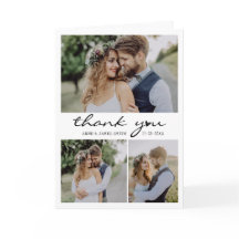 Retro Heart Script 4 Photo Collage Wedding