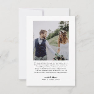 Retro Heart Script 4 Photo Collage Wedding Thank You Card