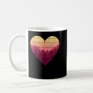 Retro Heart Trees Outdoor Nature Landscape Wildlif Coffee Mug