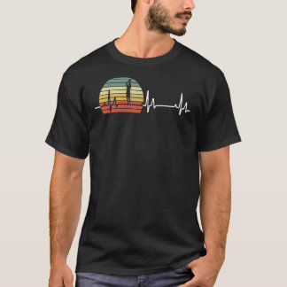 Retro Heartbeat Basketball Player For Basketball T-Shirt