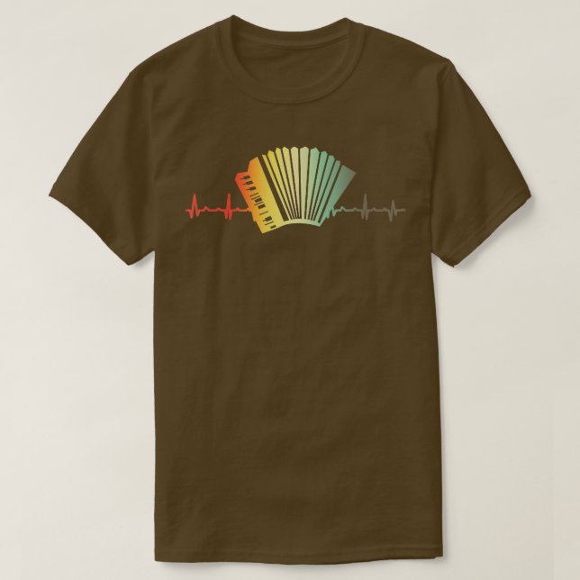 Retro Heartbeat Piano Air Accordion  Squeezebox Gi T-Shirt (Design Front)
