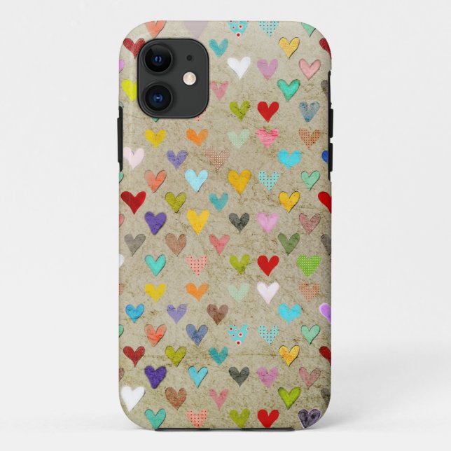 Retro Hearts Case-Mate iPhone Case (Back)