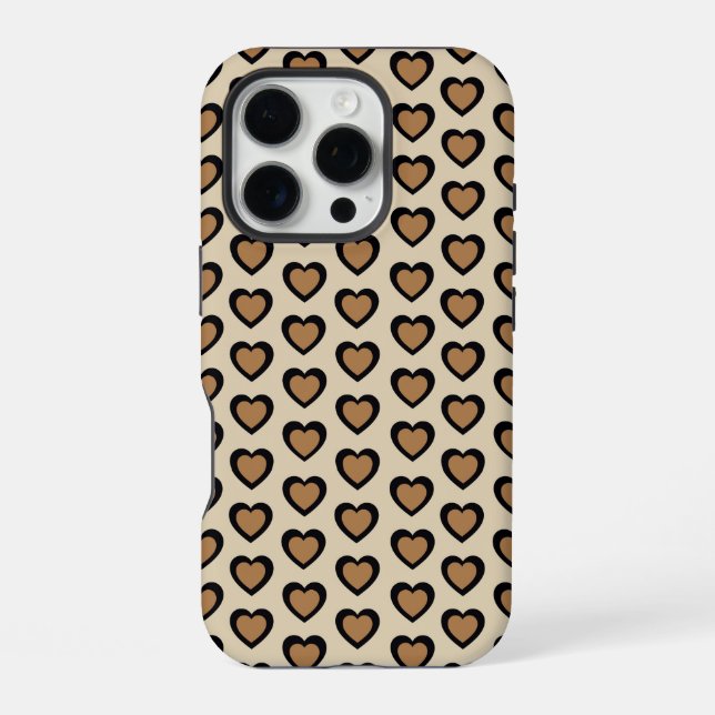 Retro Hearts Leopard iPhone Case (Back)