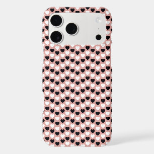 Retro Hearts Pink Black & White