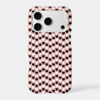 Retro Hearts Pink Black & White