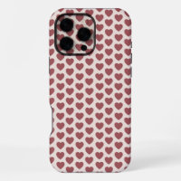 Retro Hearts Pink Burgundy Y2K Style