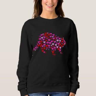 Retro Hearts Racoon Animals Birthday Christmas Va Sweatshirt