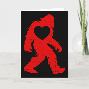 Retro Heat Love Bigfoot Sasquatch Outfit Men Boy Card