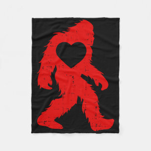 Retro Heat Love Bigfoot Sasquatch Outfit Men Boy  Fleece Blanket