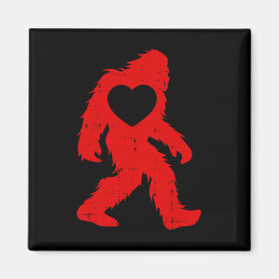 Retro Heat Love Bigfoot Sasquatch Outfit Men Boy  Magnet