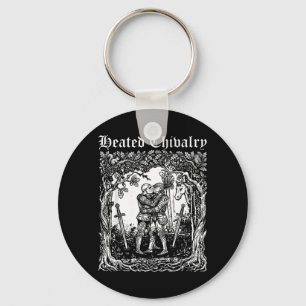 Retro Heated Chivalry Mediaeval Knights Kissing Key Ring