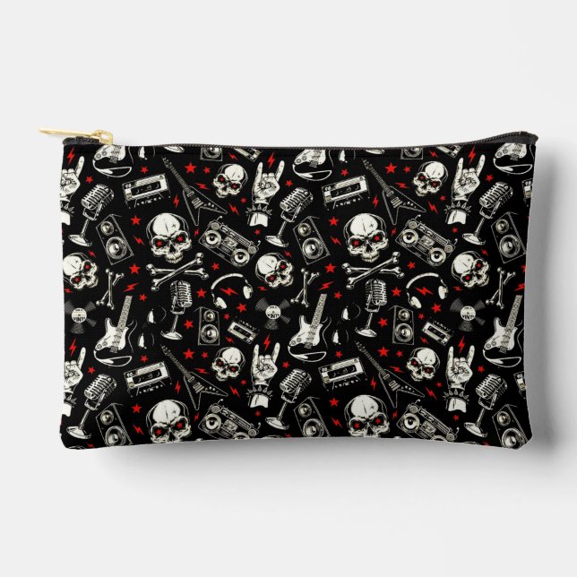 Retro Heavy Metal Pattern Accessory Pouch (Front)