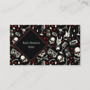 Retro Heavy Metal Pattern Business Card