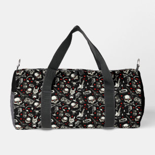 Retro Heavy Metal Pattern Duffle Bag