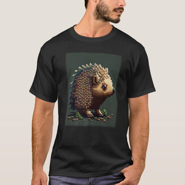 Retro Hedgehog 8 bit Pixel T-Shirt (Front)