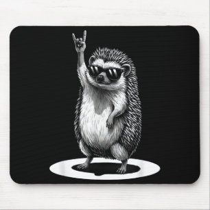 Retro Hedgehog Rock Music Men Kids Women Funny Ani Mouse Pad