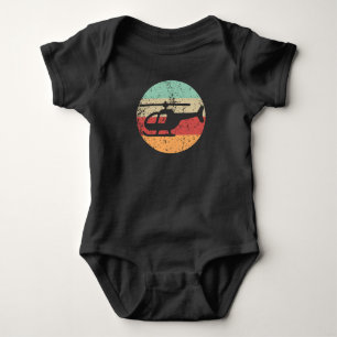 Retro Helicopter Vintage Style Helicopter Pilot Baby Bodysuit