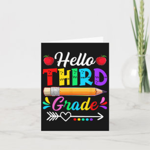 Retro Hello 3rd Grade First Day Of School Boys Gir Card