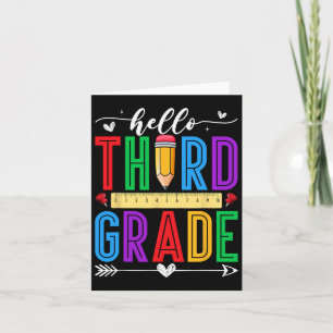 Retro Hello 3rd Grade First Day Of School Boys Gir Card